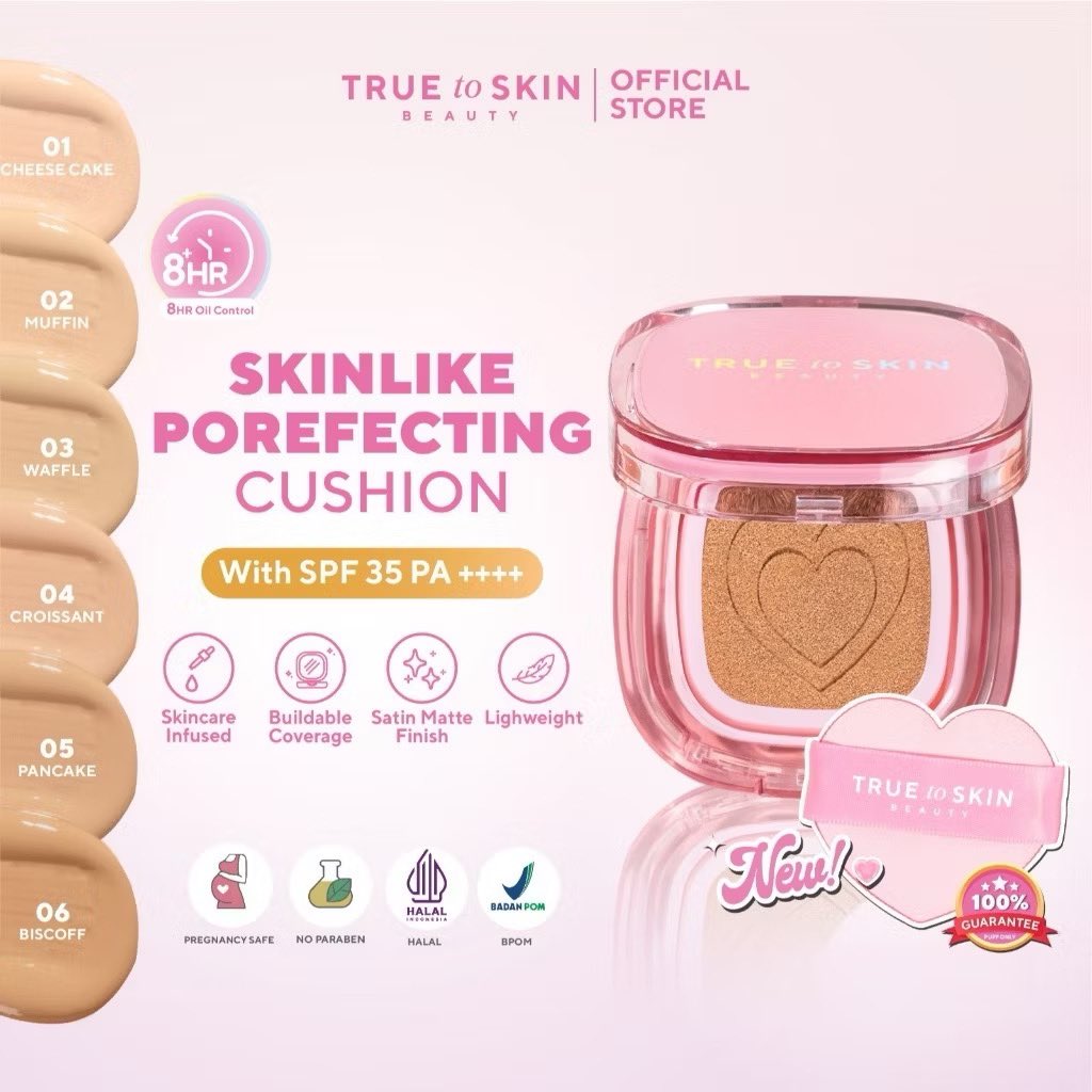 itsmegume's tweet photo. ✨ True to Skin Cushion ✨
Cushion ringan dengan satin matte finish &amp; medium to high coverage. Dilengkapi SPF 35 PA++++, 5x Ceramide, Hyaluronic Acid &amp; Oat untuk kulit sehat. Pori-pori tersamarkan tanpa terasa berat! Tersedia 4 shades. #TrueToSkin 

🛍️ https://t.co/gXQfywKoxT https://t.co/nzUMXsGO9j