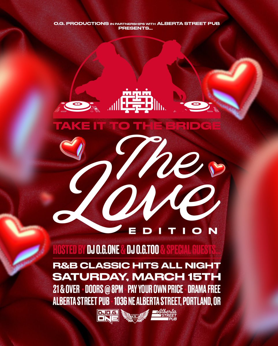 Join Us TONIGHT! For our “Take it to the Bridge” LOVE EDITION” at AlbertA Street Pub.. show starts at 9