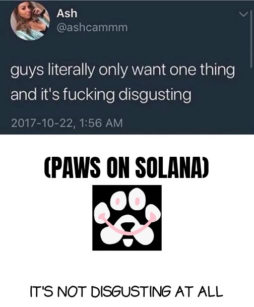 Deemanny_'s tweet photo. $Paws
Paws on Solana is not disgusting at all
@weremeow @JupiterExchange @phantom https://t.co/xYMgvaxxlQ