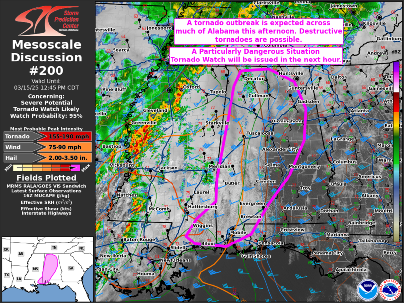 LimWeather's tweet photo. #PDS #TornadoWatch soon in #Alabama,SE #Mississippi esp #Gulfport,#MobileAl,#Tuscaloosa,#Montgomery,#BirminghamAL,#Huntsville,#DecaturAl,#FlorenceAl,#Prattville,#Selma
#Wxx #WxTwitter #SevereWx #SPC #Tornado #Wind #hail #particularlydangeroussituation #Mswx #alwx #DixieAlley https://t.co/ppa7ekdZje