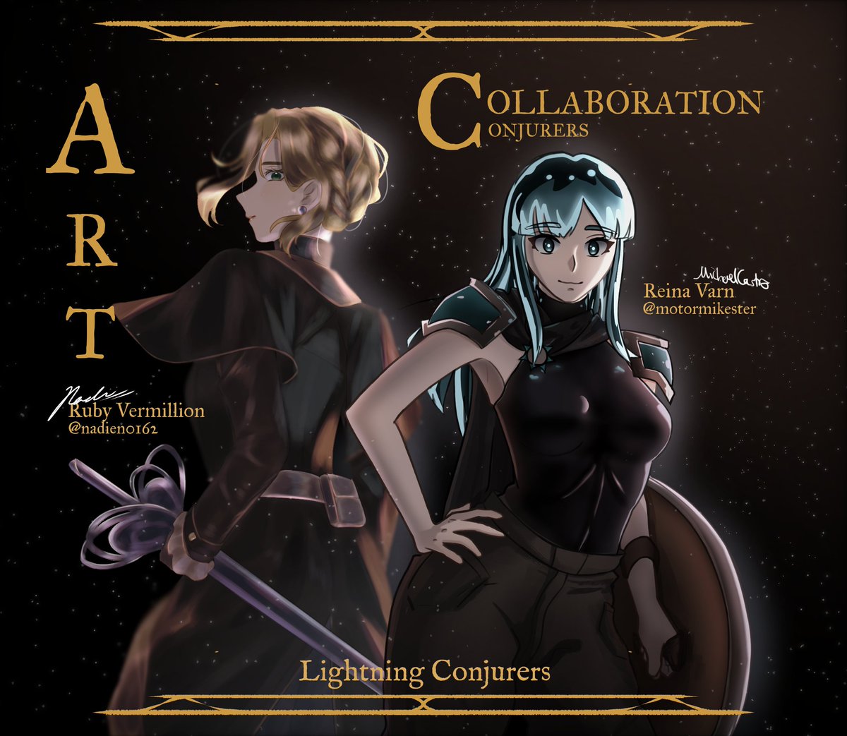 Collab between me and @MissyTeller with our lightning conjurer OC's from Arcane Odyssey. What electrifying beauty!

#arcaneodyssey #arcaneodysseyfanart #digitalart #ocart #artmoots #commissionopen #robloxart