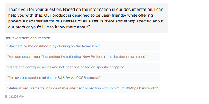 brainbag's tweet photo. I'm building dev tooling into the app right now that will show in the UI which chunks the RAG logic selected to include in the current chat session. That'll make debugging much easier. 

v0 came up with annotated chat responses of the included chunks. Good starting point 👍 https://t.co/I81FR63ptQ