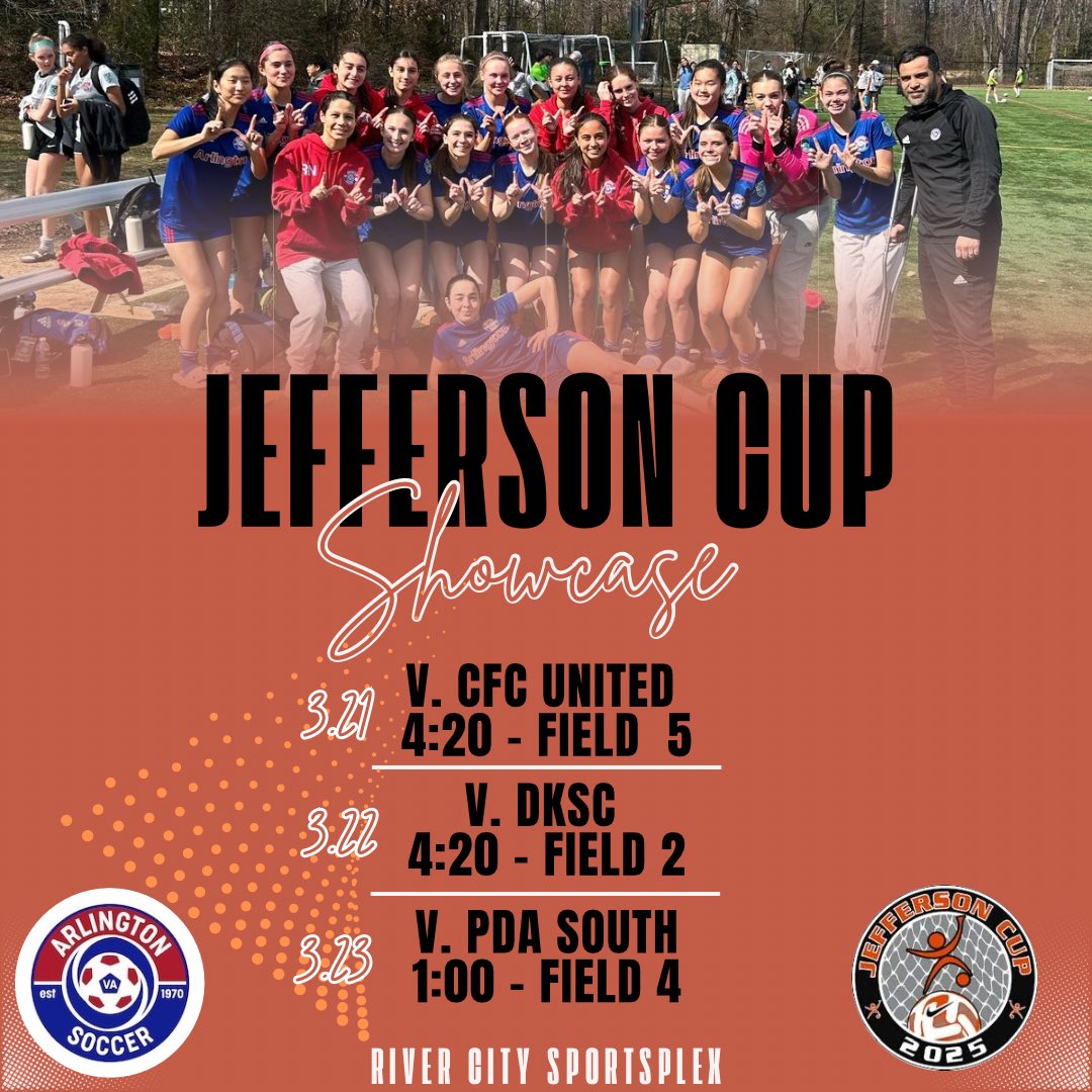 Big Jeff Cup weekend coming up next week! Excited for all the college coaches coming to watch us play! #TeamArlington <a href="/ImYouthSoccer/">ECNL/GA/Recruiting/College Soccer</a> <a href="/ImCollegeSoccer/">College Soccer Truth ™</a> <a href="/ECNLgirls/">ECNL Girls</a> <a href="/TopDrawerSoccer/">TopDrawerSoccer</a> <a href="/PrepSoccer/">Prep Soccer ⚽️</a> <a href="/arlingtonsoccer/">Arlington Soccer</a> <a href="/jeffersoncup/">Jefferson Cup</a>