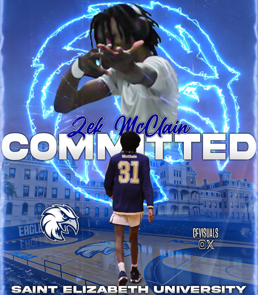 ZEKM31's tweet photo. I’m Excited To Announce That I Am Officially Committed To Saint Elizabeth University To Pursue My Education And Continue My Athletic Career!! 💙🤍#AGTG #GoEagles #FalconsMBB  @coachjamesadams @CoachKnox11 @CoachDeep3 https://t.co/AGl14vQcYA