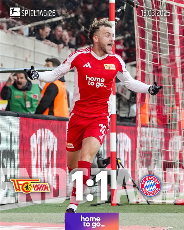 1. FC Union Berlin (@fcunion) on Twitter photo Punkt gegen Bayern, hehe. #FCUFCB Punkt gegen Bayern, hehe. #FCUFCB