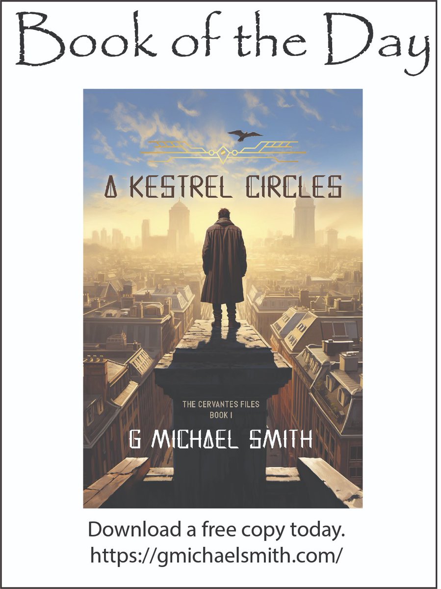 Hey All – Today’s free book is titled “A Kestrel Circles”. This is a detective story about an odd detective. It is suitable for older teenage readers and adults. Go to my website and download it. Check out the latest fantastic review on Amazon.
gmichaelsmith.com