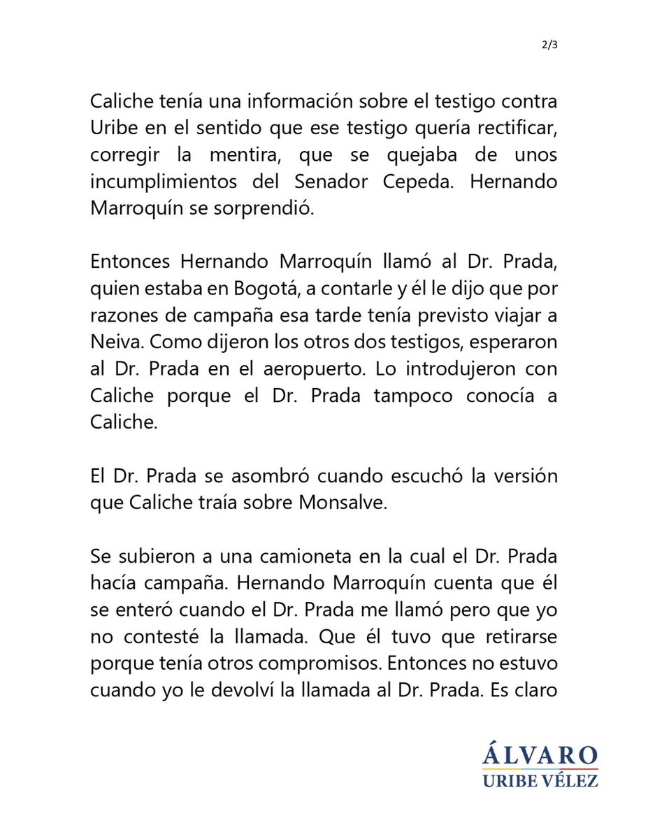 AlvaroUribeVel's tweet photo. Informe #10. Testimonio de Hernando Marroquín. Caso Neiva. https://t.co/3UX89GEaW3