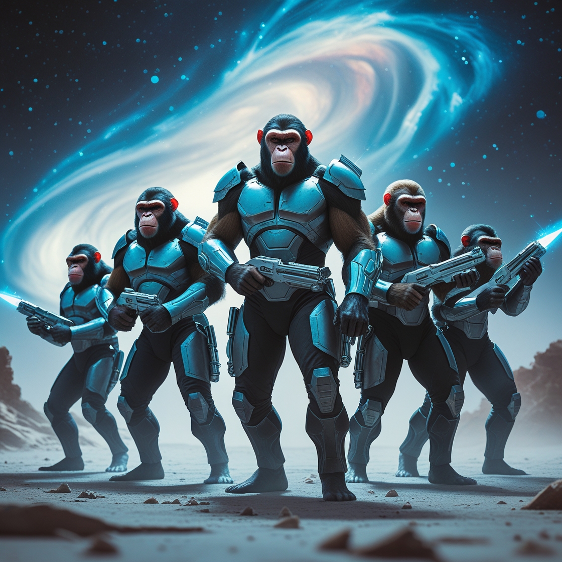 CApes67558's tweet photo. Born in the universe first formation, Apes defend against interstellar frost with pulsar lasers and guns
#NFT
#NFTs #NFTCommunity #OpenSea #OpenSeaNF https://t.co/NfPK5uccGr