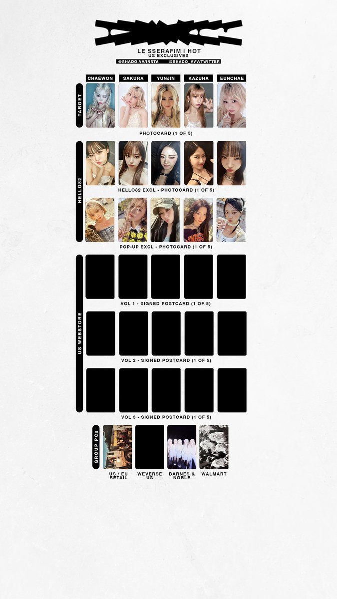 150325 - LE SSERAFIM - HOT - OT5 US exclusive benefits - found all