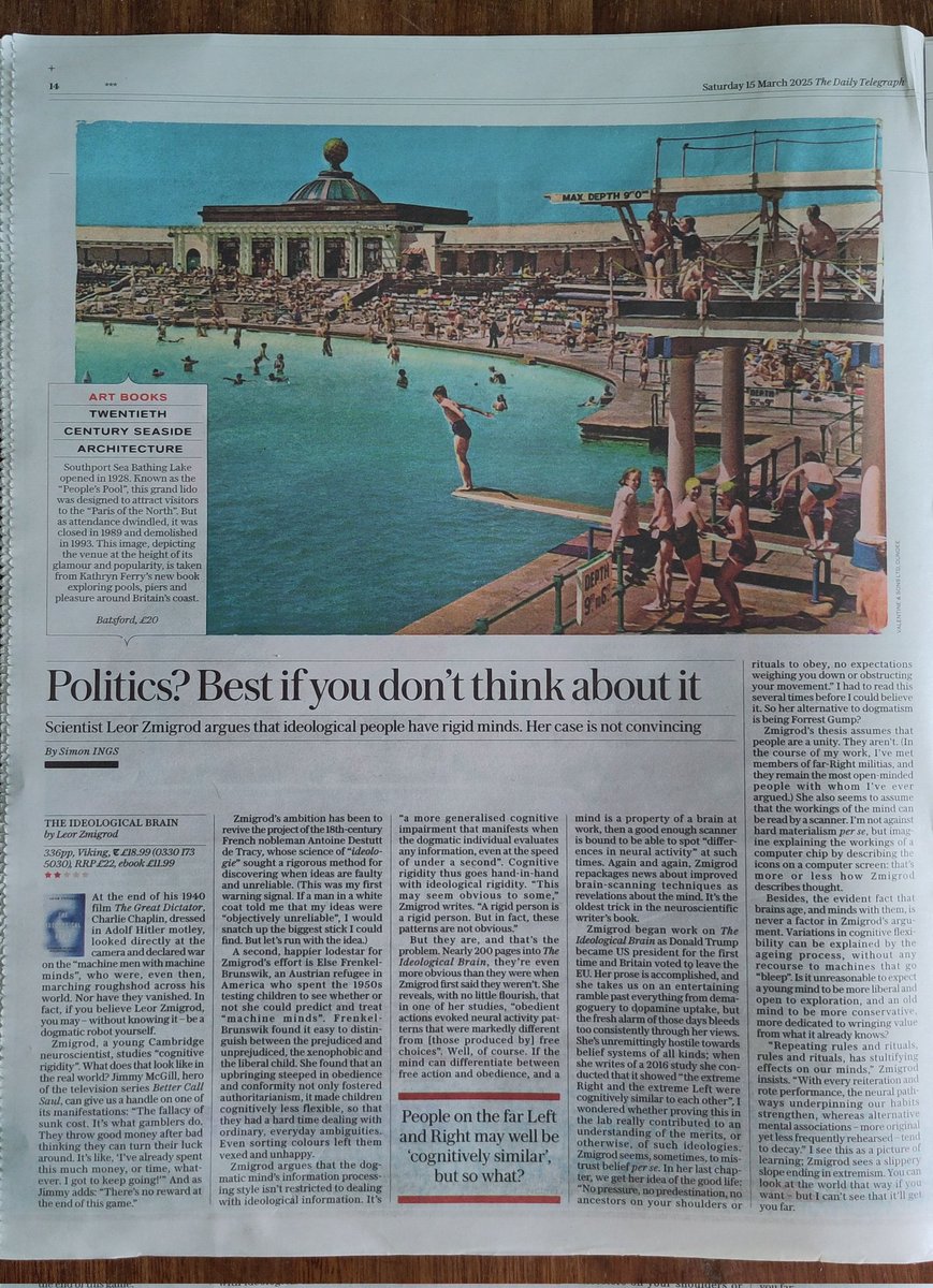 SeasideFerry's tweet image. Well this is a nice surprise! My book isn&apos;t out until May but it&apos;s already featured in today&apos;s @Telegraph Review with this pic of #southport Sea Bathing Lake 
#c20seasidearchitecture @BatsfordBooks @C20Society
