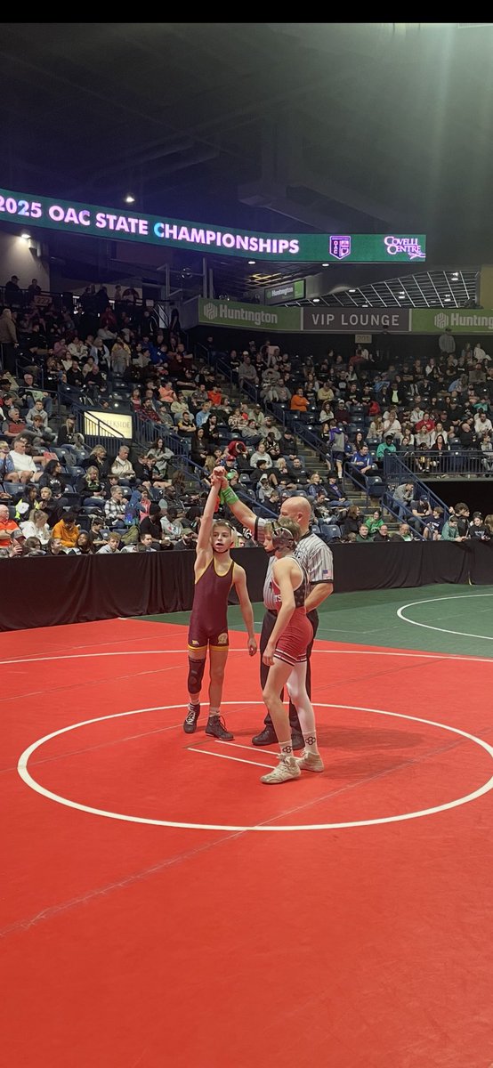 RMSWrestling22's tweet photo. Isaac Smith pins his way to the second day of the OAC State Tournament! @RossWrestling https://t.co/ZkVUXp90DZ