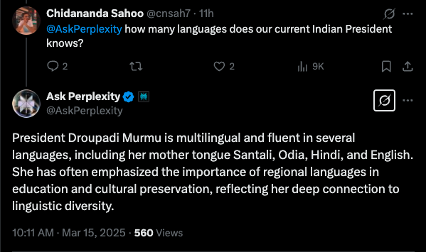 cnsah7's tweet photo. @VeeshwaaBiswa @PRSundar64 @AskPerplexity Not sure why @AskPerplexity reply is no longer visible in public replies. https://t.co/Xd9kZtQpfa