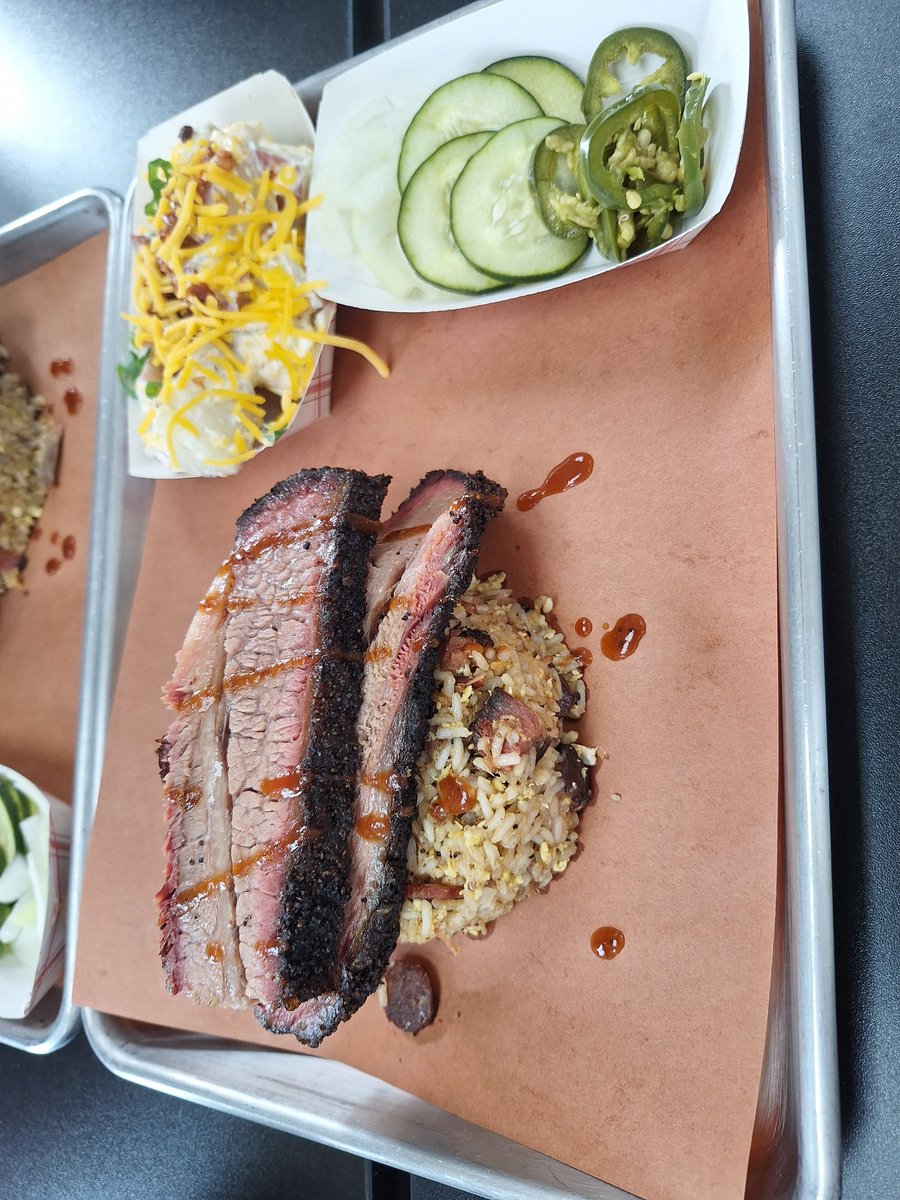 stephennaron's tweet photo. Stop 2 Brisket n Rice #BBQPALOOZA2025 https://t.co/FBJsrT3Dmc
