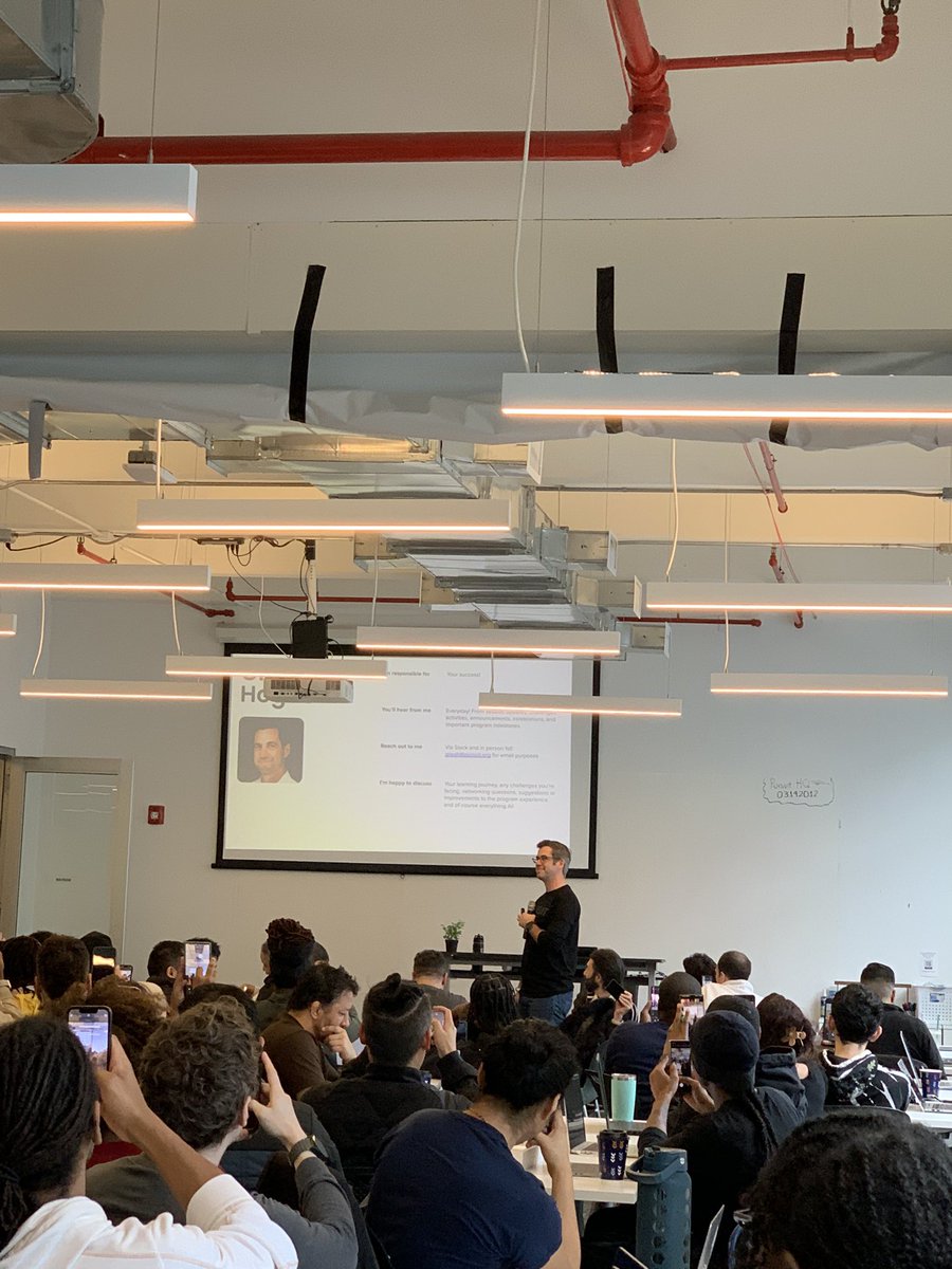 AInativebuilder's tweet photo. Really productive first day @joinpursuit thank you @ghogue02 for detailing how our journey with AI will begin! #pursuit #pursuitbuilds #AI #AInativebuilder https://t.co/WJuGpYrhMR
