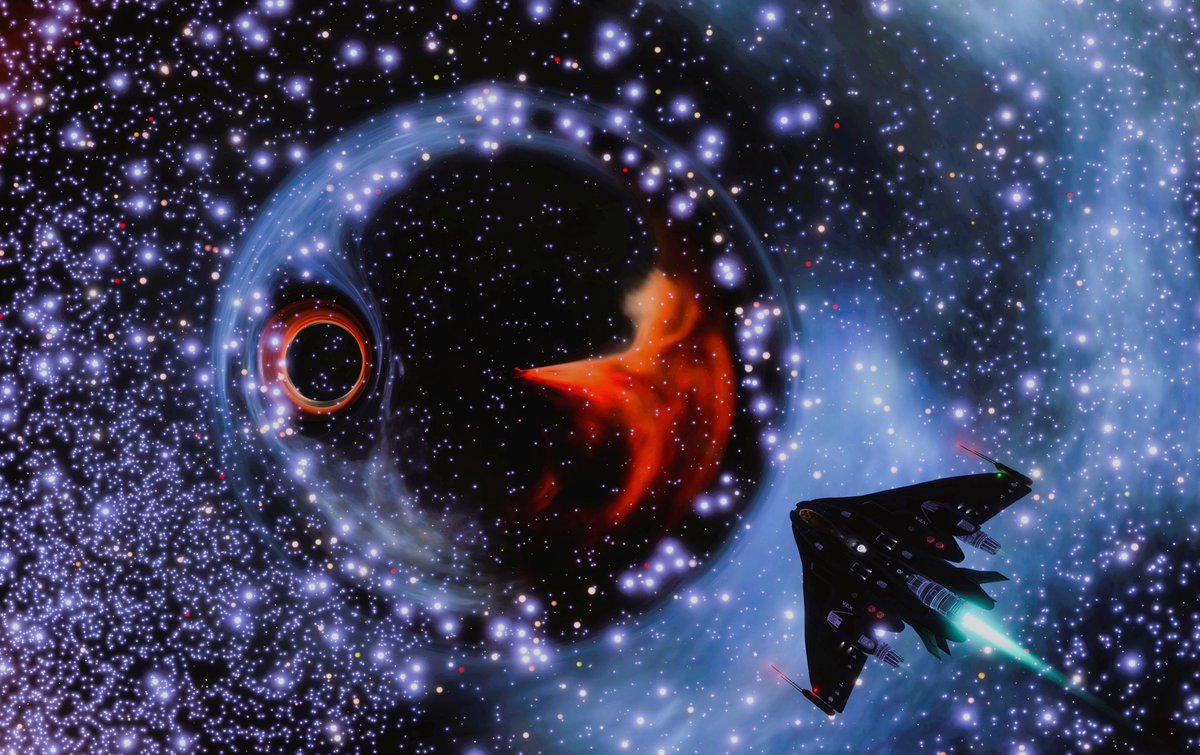 CmdrVex's tweet image. Black hole lensing two nebulae - Eorgh Prou FG-Y g8