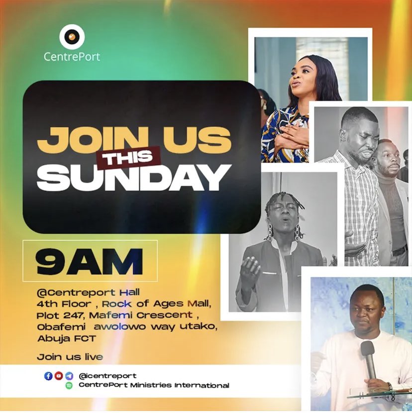 icentreport's tweet photo. Tomorrow, we gather again to worship, receive the word, and experience the power of God! Come expectant, come ready, and don’t come alone—invite someone to encounter God with you!  

📍 Venue: Centreport Hall  
⏰  Time: 9 AM  

#CentreportSundays #Worship 
#Word 
#Encounter https://t.co/2dA9M8ygUI