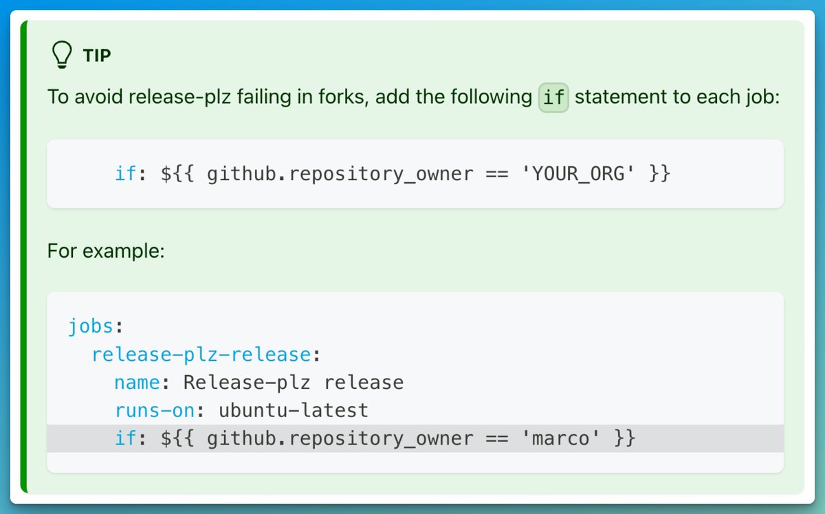 release_plz_dev's tweet photo. Quick tip for you! https://t.co/S2T2YAdIuE