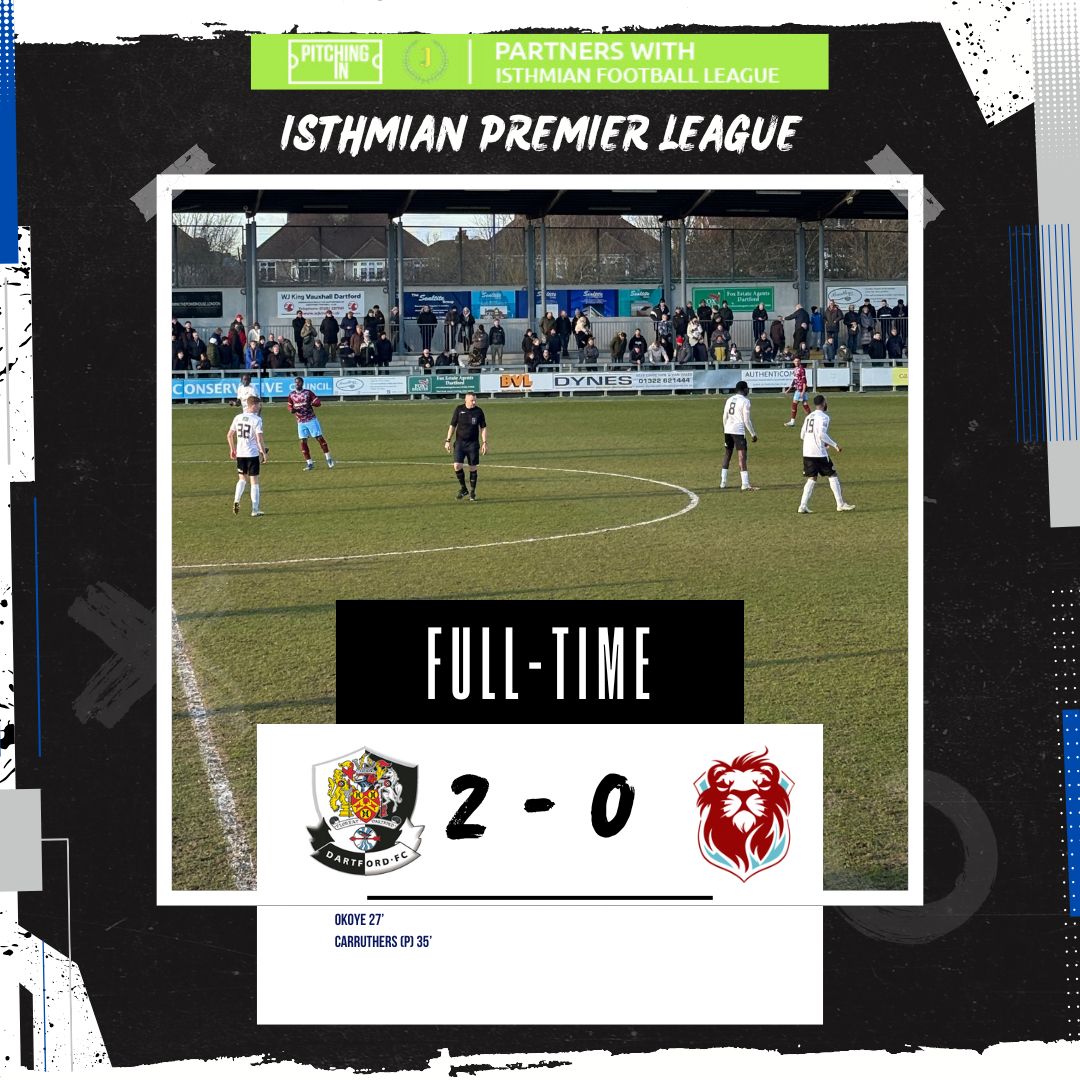 dartfordfc's tweet photo. ⚪️⚫️ | 𝐅𝐮𝐥𝐥-𝐭𝐢𝐦𝐞 ⏹️

Dartford earn all three-points in a fiery contest on home soil

#UpTheDarts #IsthmianLeague https://t.co/bCkzqDDoEM