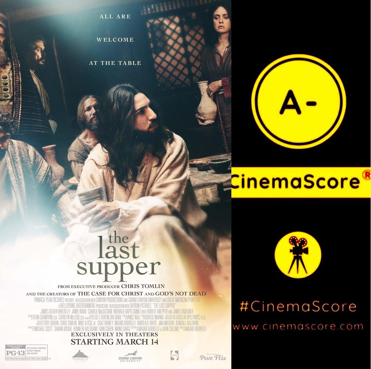 Luiz_Fernando_J's tweet photo. Independent Christian distributor #PinnaclePeak, responsible for hit #GodsNotDead’s distribution 11 years ago, is back at US #BoxOffice arena with new release #TheLastSupper, which grossed 1M on FRI Opening Day under just 1.575 theatres, much better than its most recent release #GodsNotDeadInGodWeTrust’s 362k Op. Day over 1.327 theatres in 2024, although way below their biggest hit #GodsNotDead’s 2.8M over just 780 theatres back in 2014)

Eyeing a 2.5M-3.5M 3-day weekend in the US.