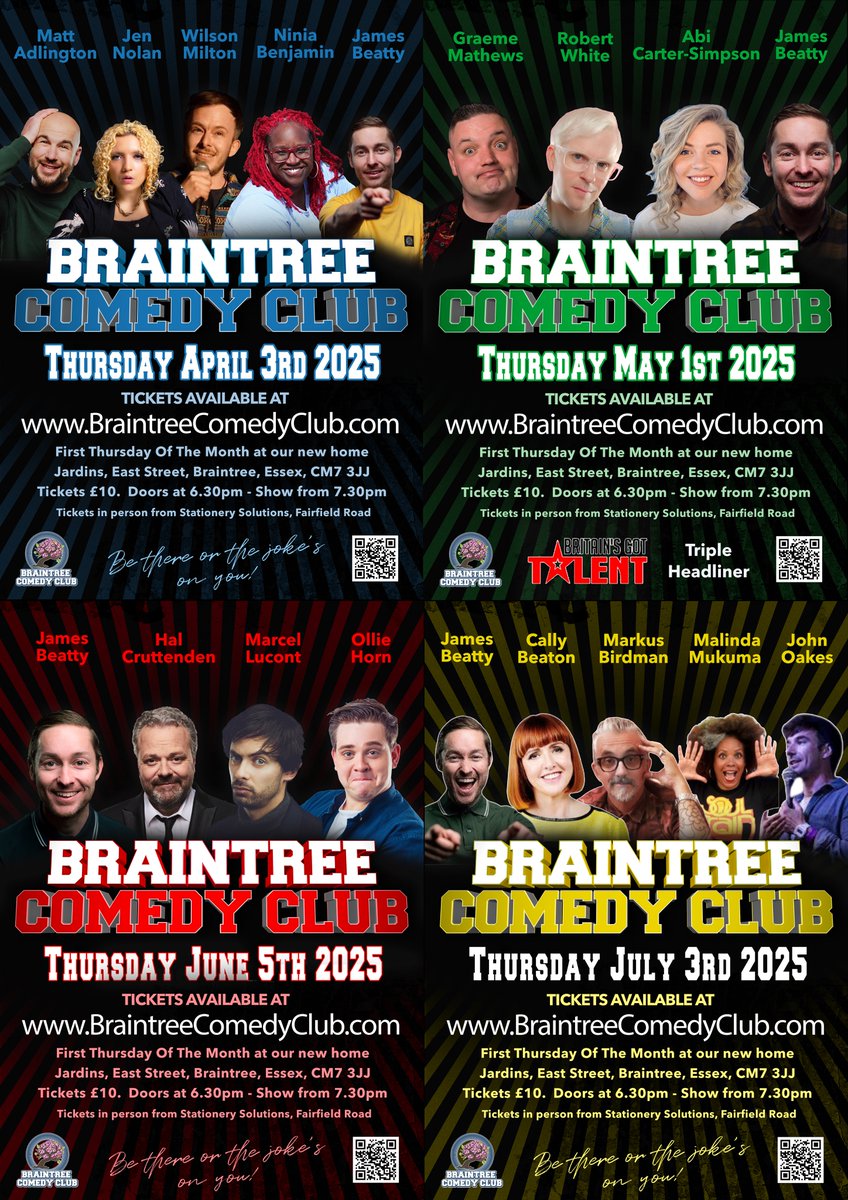 Upcoiming shows for Braintree Comedy Club