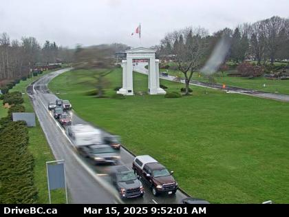 NewsRadioVAN's tweet photo. 9:58 am Estimated #BorderWaitTimes
Southbound to US 🇨🇦➡️🇺🇸
#PeaceArch 20 min (@DriveBC pic) 
#Pacific 20 min (2nd pic)  4-way stop procedure
#Aldergrove 5 min 
#Sumas 30 min 
Northbound to Canada 🇺🇸➡️🇨🇦  
#PeaceArch, #Pacifc, #Aldergrove less than 5 min
#Sumas 10 min 
@DriveBC https://t.co/6vfqLOvYOA