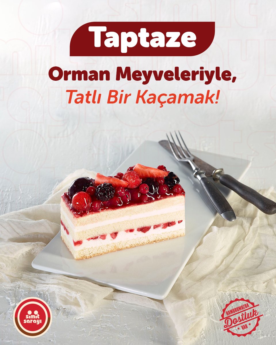 Her lokmada meyve şöleni! ✨
Yumuşacık kek, hafif krema ve orman meyvelerinin mükemmel uyumu ile benzersiz bir lezzet deneyimi sizi bekliyor.

📍Şimdi Simit Sarayı’nda keşfet!

#SimitSarayı #HamurumuzdaDostlukVar