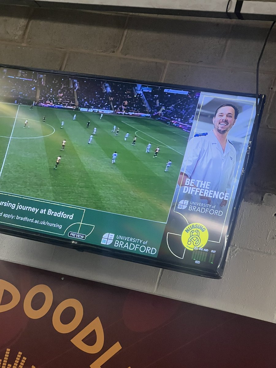 Great to see our student nurses displayed on the big screens alongside the match!