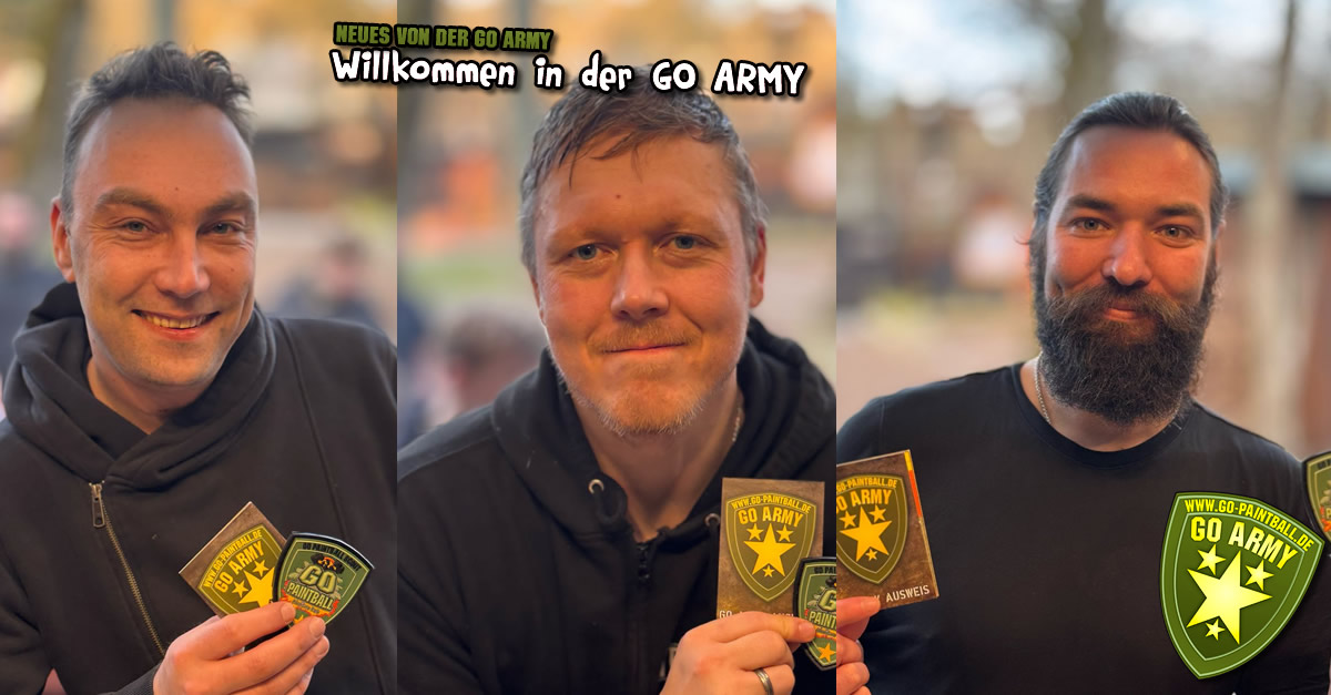 WILLKOMMEN IN DER GO ARMY 15.03.2025 Willkommen in der GO ARMY!

Heute heißen wir Tobias F., Robin K. und Martin G. herzlich in der GO ARMY willkommen!
go-paintball.de/willkommen-in-…