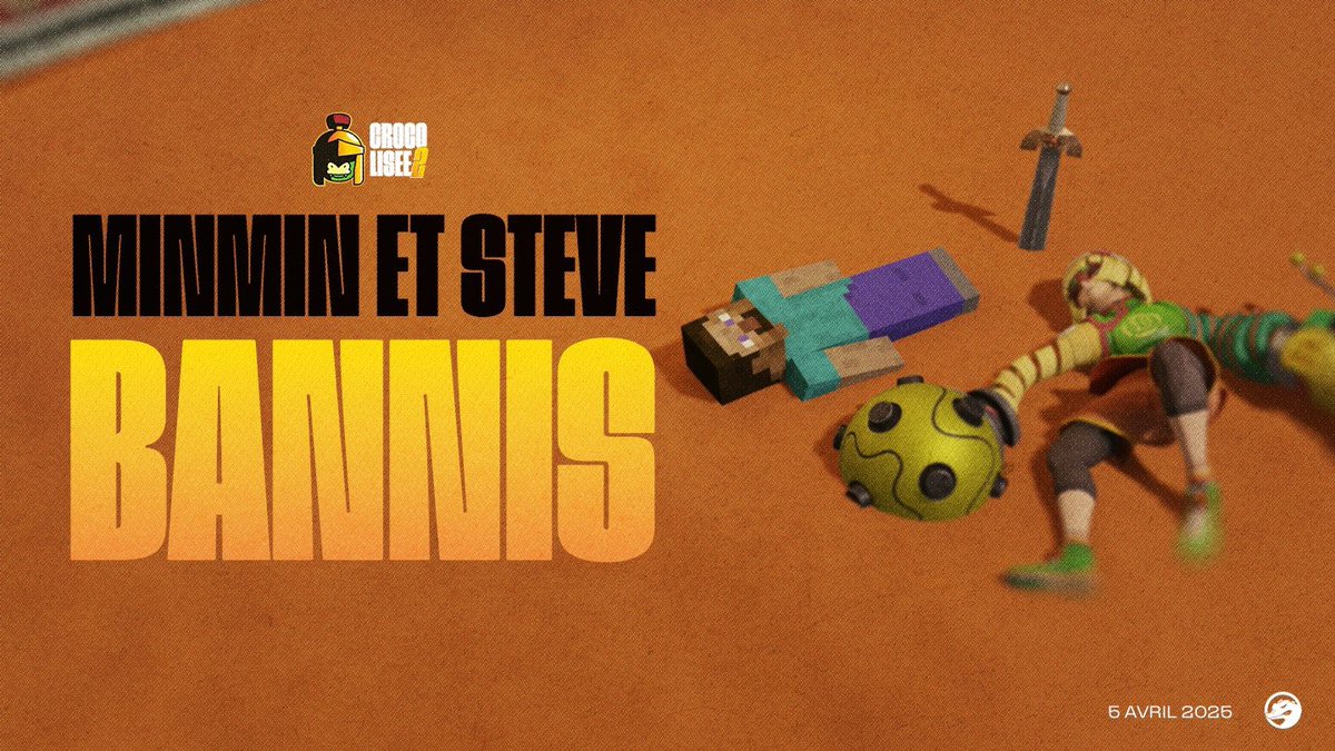 Le 5 avril prochain aura lieu la deuxième édition du Crocolisée !

N’hésitez pas à vous inscrire au seul tournoi où Steve ET Minmin sont banni !

Pour vous inscrire c’est ici : start.gg/crocolisee2