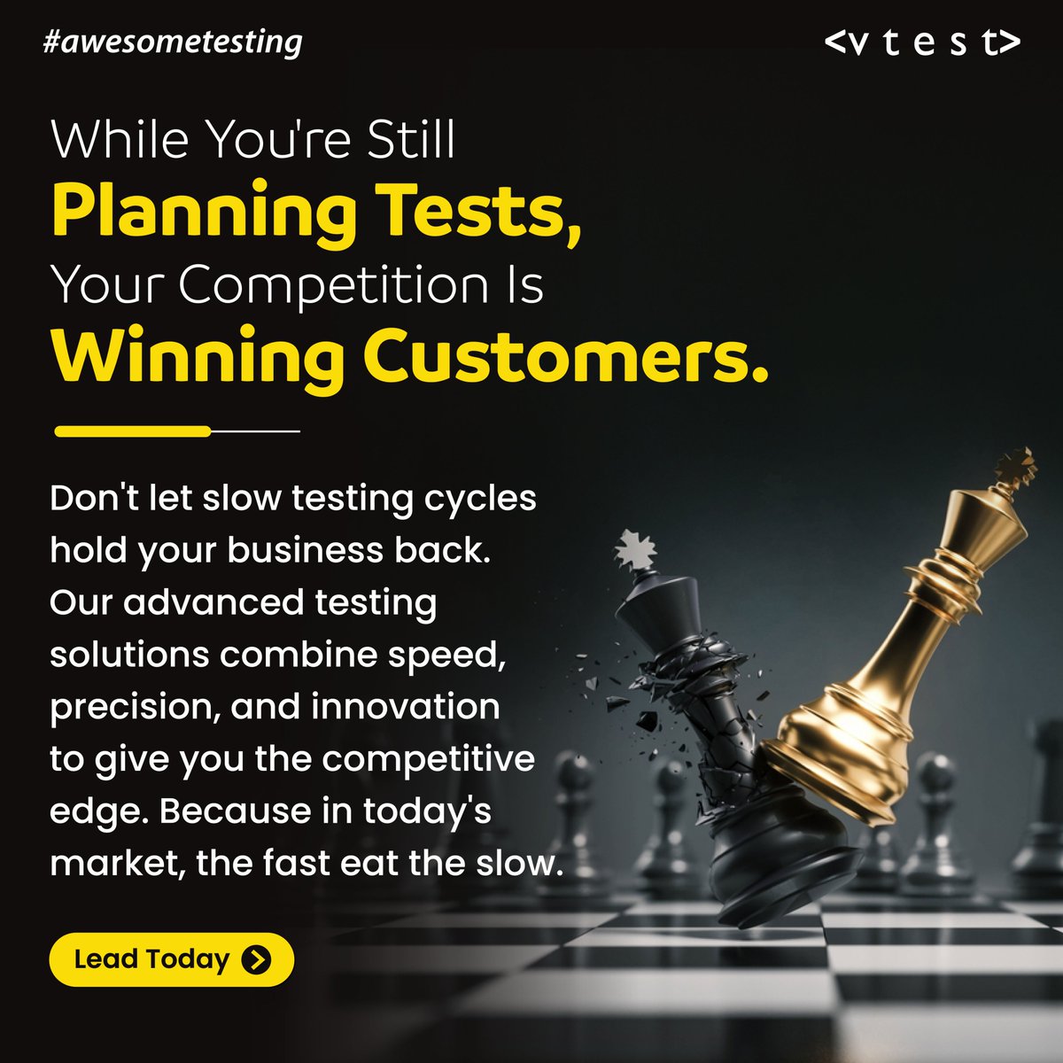 vtestcorp's tweet image. The chess game of business rewards those who move strategically AND quickly.

Cut testing cycles and accelerate time-to-market with our advanced solutions.

#softwaretestingcompany #softwaretestingservices #qaservices #softwaretesting #itindustry #awesometesting #vtest