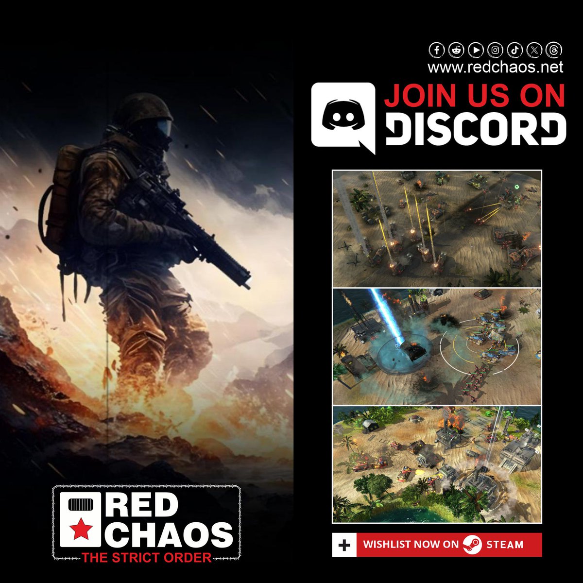 🔴Join our Red Chaos - The Strict Order Discord!
A new RTS with balanced gameplay inspired by the classics. Two factions, unique strategies, intense multiplayer &amp; ranked battles!
discord.com/invite/MZvrBMK…