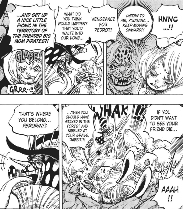 AllBlueTiger's tweet photo. Wanna know a funny thing I just learned? "Sulong" apparently means "move forward" in Tagalog, aka what Carrot is told by Pedro before he dies and she goes Sulong. No wonder she loses the form when she goes backwards to fight Peros in Wano. This would've made my video simpler... https://t.co/sxW7Wg7zfR