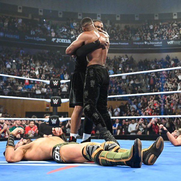 MontezFordWWE's tweet photo. Very overwhelmed by the love, appreciation, text messages, calls, videos from everyone. It means a lot to mean so much to many people. Thanks for being with us for the entire 4+year journey of getting our titles back. We celebrating all week till the wheels fall off. 
Thank you GOD & thank you to the entire fanbase.
God Bless yall & job’s just starting.
-Tez