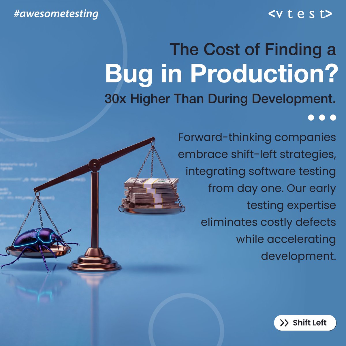 vtestcorp's tweet image. The math is simple: earlier testing = faster releases + fewer defects.

Our shift-left approach integrates quality from day one, cutting production bugs by 40% while accelerating delivery by 25%.

#shiftlefttesting #softwaretestingcompany #softwaretesting #awesometesting #vtest