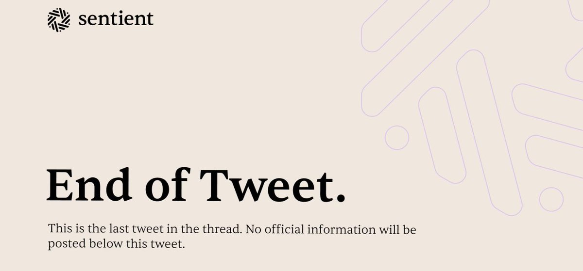 lukerwalker08's tweet photo. 10/10
🚀 Follow
@SentientAGI
and
@fivestarmadeit
to stay updated on this groundbreaking project.
#SentientAGI #AI #Crypto #DeFi #Web3 #ProSearch #Innovation https://t.co/kSyQgS4VMc