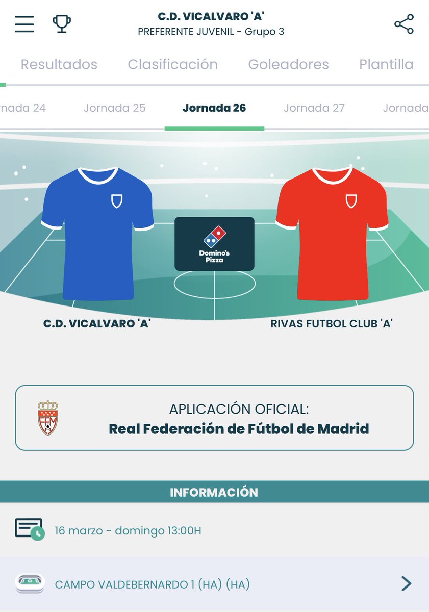 Marta_M_R's tweet photo. 💥 Mañana juega la mejor #Cantera del @CDVicalvaro tras el partido del primer equipo 💙
No es un partido cualquiera.
¡¡Es el gran partido!!
⚽️ Contra @RivasFutbolClub 
📍 Contra el líder en casa
🕐 13 h
Vamos a restar 3 puntos a esa diferencia 💪🏼 y a seguir en la pelea

#JuvenilA https://t.co/VhZTPsdetb