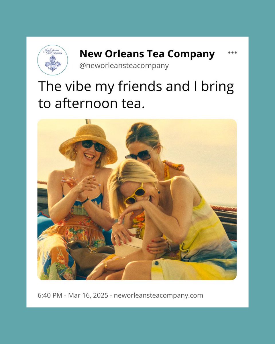 NewOrleansTeaCo's tweet photo. Who's ready to spill the tea? #whitelotus https://t.co/8H9GtPrIov