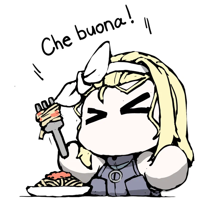 艦これラクガキ、まめ艦るいーじ今夜はパスタだったのでwイタリア艦娘やイタリアまめ艦に好評だったことかと^^ 