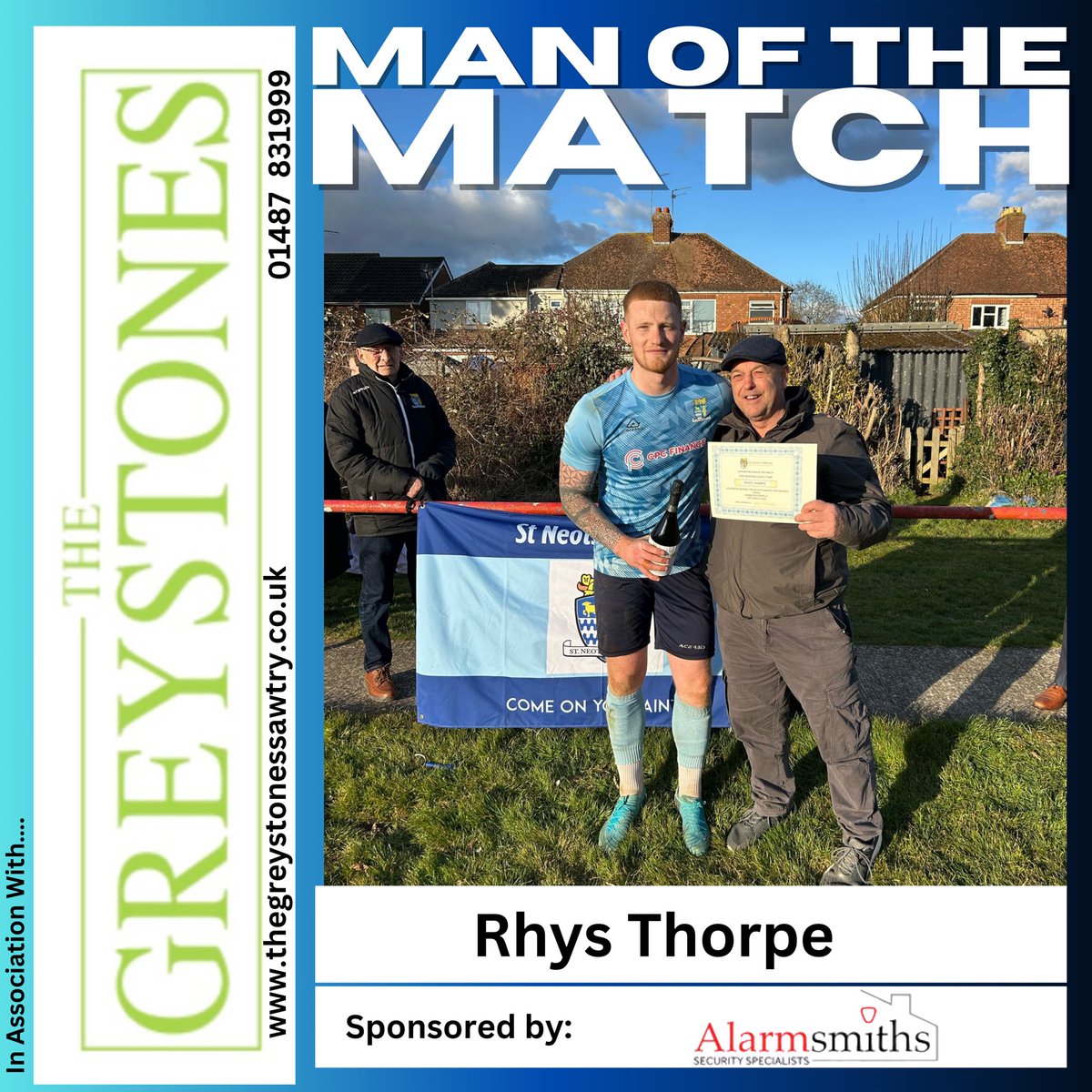 Today’s Saints Supporters Man of the Match - in association with The Greystones Public House, Sawtry - <a href="/rhys_thorpe/">Rhys</a>  👏

#wearesaints💙 
#inittogether💙