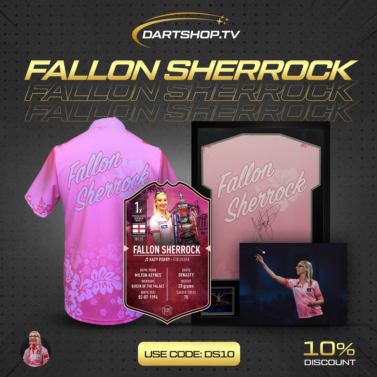 MODUS Sports (@modusdarts180) on Twitter photo 👑Shop all things Queen of the Palace at DARTSHOP!
There are plenty of Fallon Sherrock items available over at DARTSHOP.TV.
You can find event tickets, merchandise, bundle deals and much more!
Shop the range here:
dartshop.tv/collections/fa…
<a href="/Fsherrock/">Fallon Sherrock MBE</a> 👑Shop all things Queen of the Palace at DARTSHOP!
There are plenty of Fallon Sherrock items available over at DARTSHOP.TV.
You can find event tickets, merchandise, bundle deals and much more!
Shop the range here:
dartshop.tv/collections/fa…
<a href="/Fsherrock/">Fallon Sherrock MBE</a>