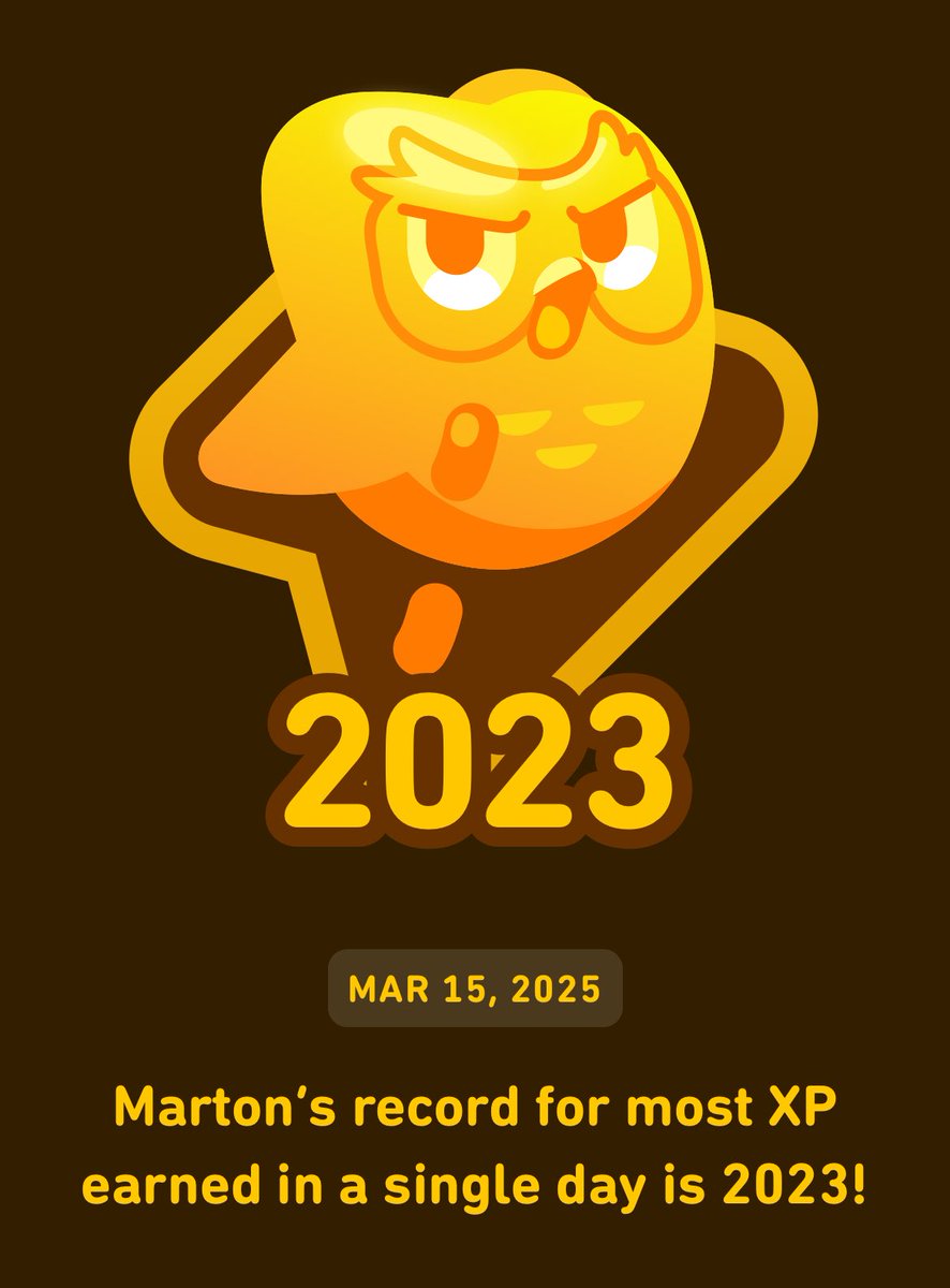 NotramMF's tweet photo. The years was 2023, the year I started playing Duolingo https://t.co/4aCbiqhgv1