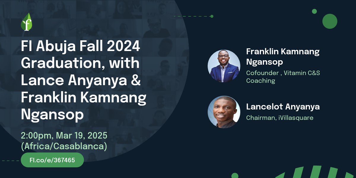 Join us !   
Founder   Institute Abuja invites you to a celebration  of its latest portfolio companies <a href="/FIabujafct/">Founder Institute Abuja</a>  
Register here: