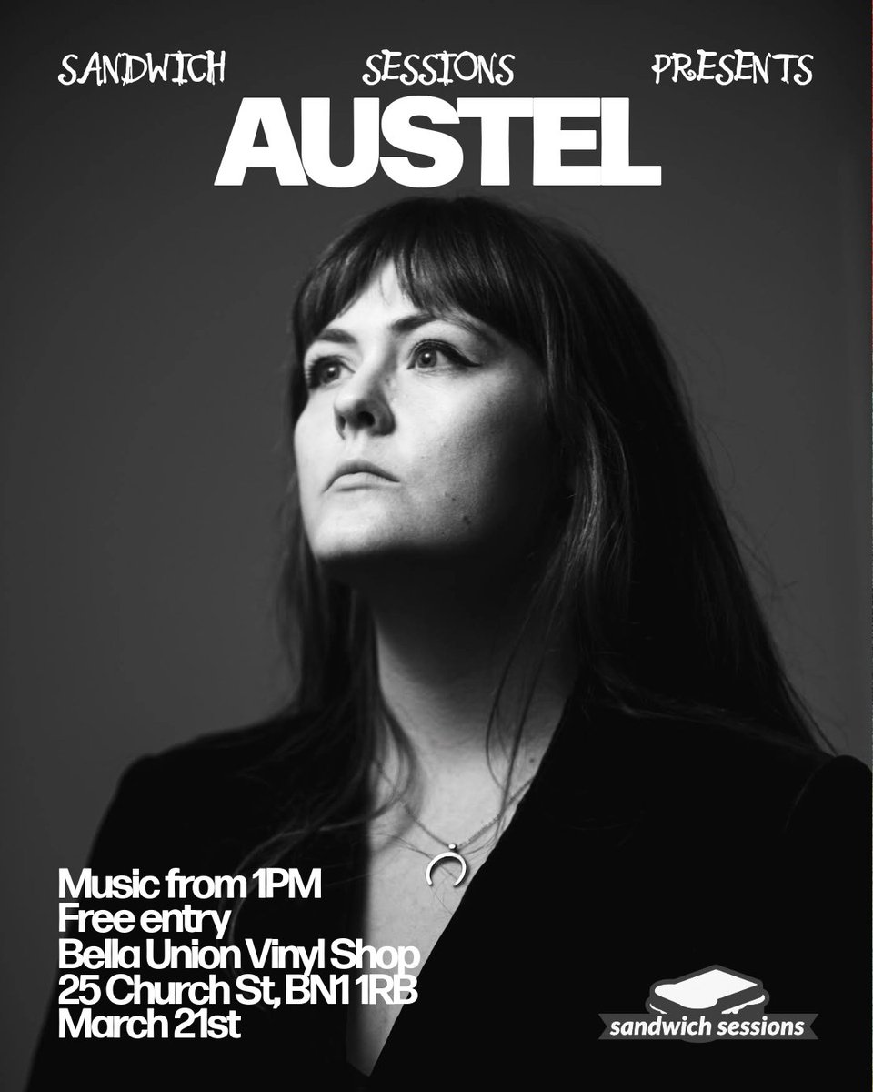 BellaUnionVinyl's tweet image. We are so excited to have Austel play in the shop for Sandwich Sessions next Friday! Entry and sandwiches are free and music starts from 1PM!🥪