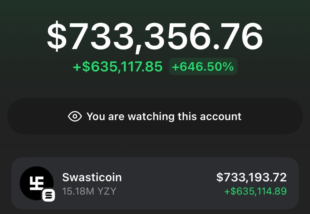 NymiLux's tweet photo. Just checked $YZY... and wow. Bought in on March 12, and now looking at this. Absolute madness. 🚀📈 Stay ahead, stay sharp. Who else is riding this wave? #Crypto #WinningMoves https://t.co/K6AHhAHQuQ