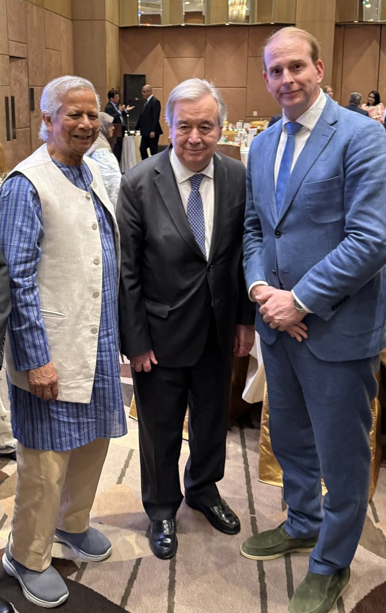 RHGriffiths's tweet photo. “I know my younger self would never have imagined that one day I’d have the privilege of engaging with icons like Professor Muhammad Yunus and UN Secretary-General António Guterres. Grateful for the journey, the lessons, and the opportunity to contribute to their missions@Yunus_Centre @antonioguterres @SpaceX @ChiefAdviserGoB