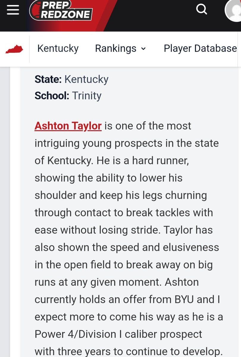 Ashton Taylor (@fast_ash7) on Twitter photo Its an honor to be rated the #1 RB in the 2028 class in Kentucky. I am grateful to be recognized amongst the best in the state. <a href="/LippertScouting/">Ryan Lippert</a> <a href="/drew_toennies/">Drew Toennies</a> <a href="/MacCorleone74/">Rion (Ree-un) Young</a> <a href="/AlPopsFootball/">𝐀𝐋 𝐏𝐨𝐩𝐬</a> <a href="/NWahlScouting/">Nate Wahl</a> <a href="/CJacksonPRZ/">Connor Jackson</a> <a href="/BYUFBRecruiting/">BYU Football Recruiting</a> <a href="/bighitslive/">BIGHITSLIVE</a> <a href="/sixstarfootball/">Six Star Football | PLUS+</a> Its an honor to be rated the #1 RB in the 2028 class in Kentucky. I am grateful to be recognized amongst the best in the state. <a href="/LippertScouting/">Ryan Lippert</a> <a href="/drew_toennies/">Drew Toennies</a> <a href="/MacCorleone74/">Rion (Ree-un) Young</a> <a href="/AlPopsFootball/">𝐀𝐋 𝐏𝐨𝐩𝐬</a> <a href="/NWahlScouting/">Nate Wahl</a> <a href="/CJacksonPRZ/">Connor Jackson</a> <a href="/BYUFBRecruiting/">BYU Football Recruiting</a> <a href="/bighitslive/">BIGHITSLIVE</a> <a href="/sixstarfootball/">Six Star Football | PLUS+</a>