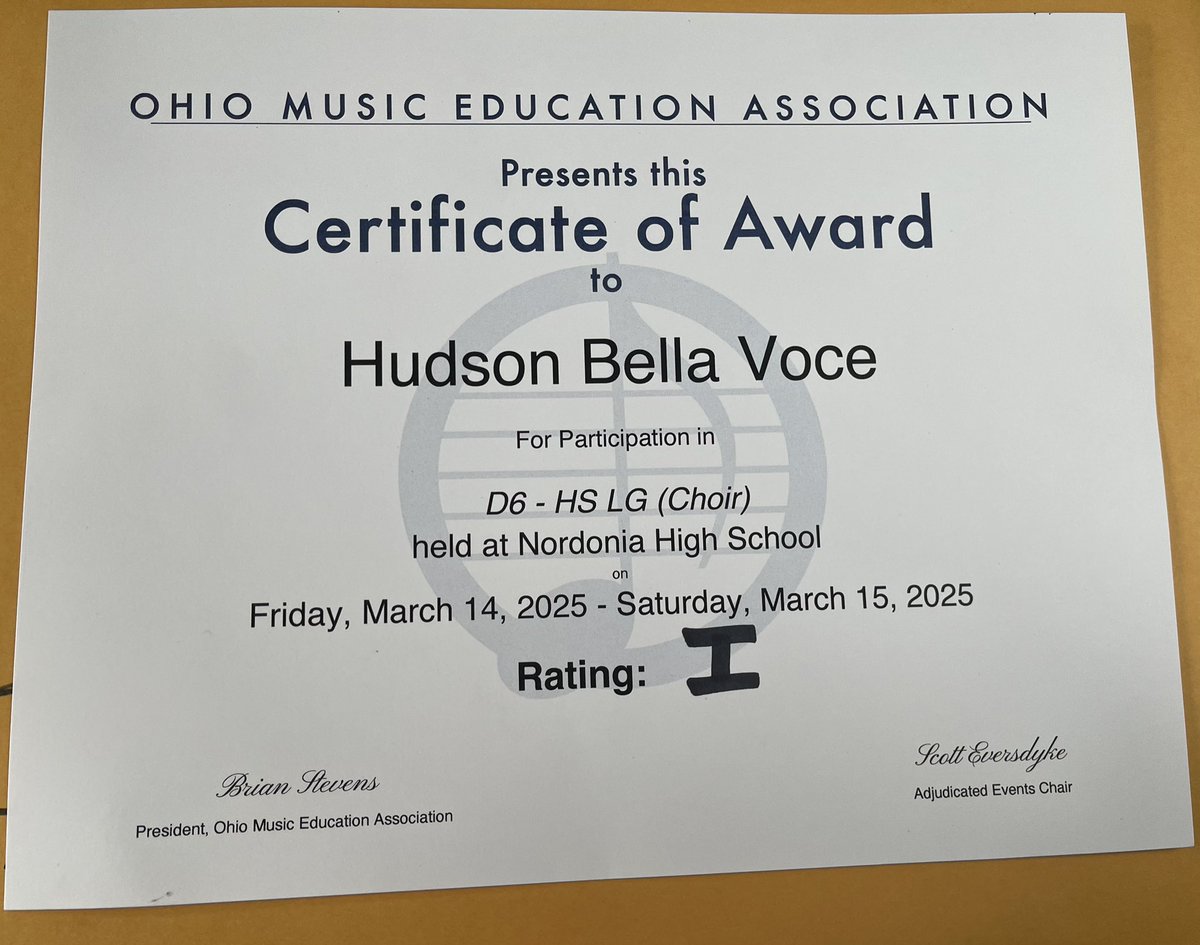 MrMooreChoir's tweet photo. CONGRATS to Bella Voce on earning a Superior (I) at OMEA District Contest in Class B. This is their first time at Large Group Contest!!

CONGRATS!!

@hudsonohschools 
@HudsExplorerSup 
@mjm_millerm https://t.co/KLZoAuR7A6