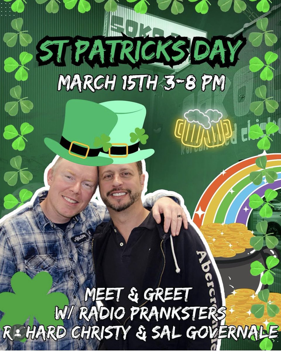 Richard Christy (@cwotd) on Twitter photo Today! Starting at 3pm Soko Bag Korean Fried Chicken & Beer in Phoenixville PA hope to see you there! 🍀🍺 <a href="/salgovernale/">Sal Governale</a> Today! Starting at 3pm Soko Bag Korean Fried Chicken & Beer in Phoenixville PA hope to see you there! 🍀🍺 <a href="/salgovernale/">Sal Governale</a>