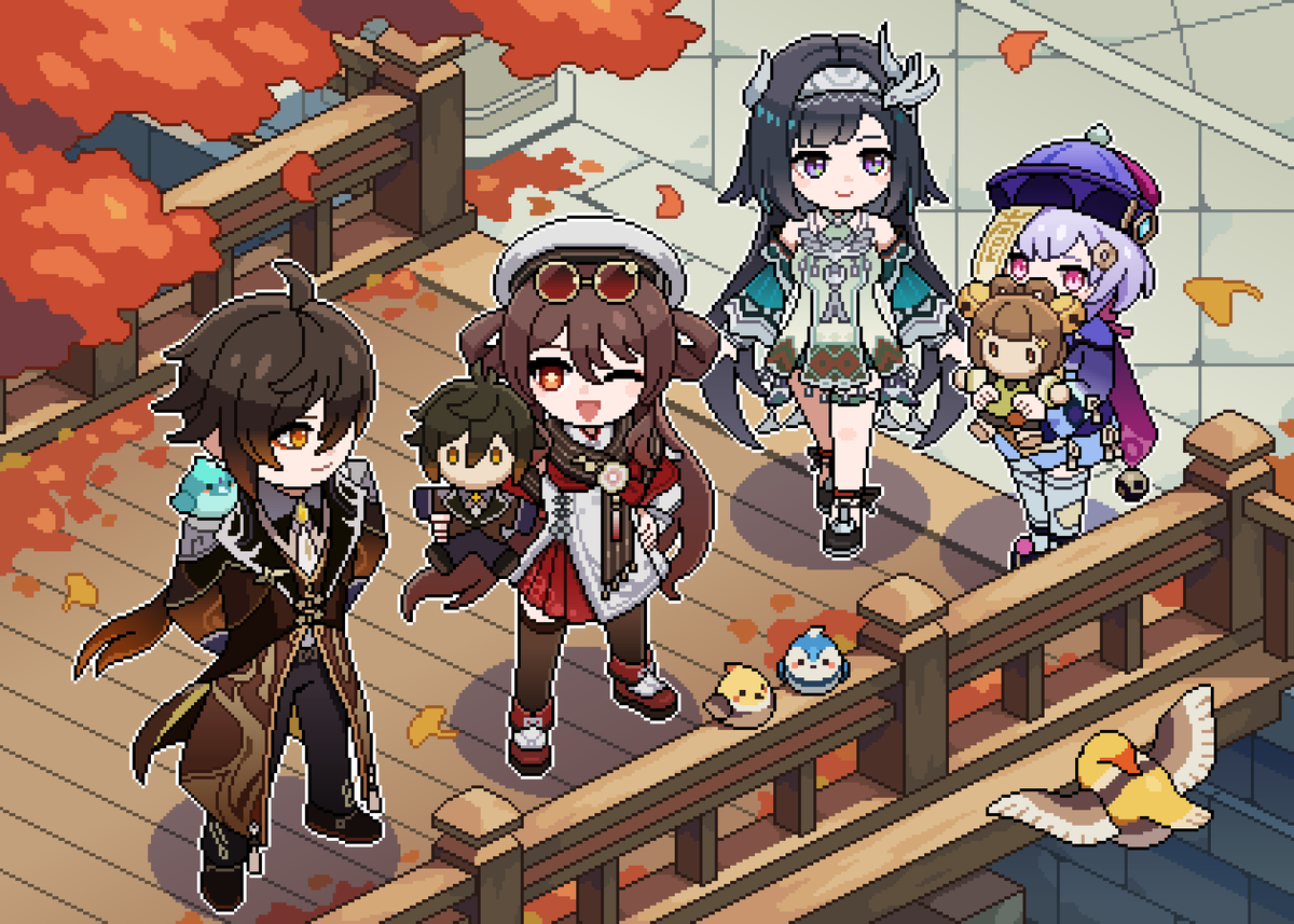 It's a present for you!
#GenshinImpact #Zhongli #HuTao #LanYan #Qiqi