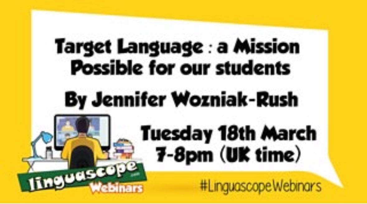 Jennifer Wozniak-Rush (@misswozniak) on Twitter photo This is happening this Tuesday. Don’t forget to sign up if you are interested. Hope to see you there!
us02web.zoom.us/webinar/regist…
<a href="/linguascope/">Linguascope</a> #mfltwitterati #mfl This is happening this Tuesday. Don’t forget to sign up if you are interested. Hope to see you there!
us02web.zoom.us/webinar/regist…
<a href="/linguascope/">Linguascope</a> #mfltwitterati #mfl